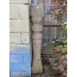 A VINTAGE INDIAN STONE COLUMN, 64" HIGH 10" WIDE