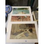 THREE WILLIAM RUSSELL FLINT PRINTS - UNFRAMED