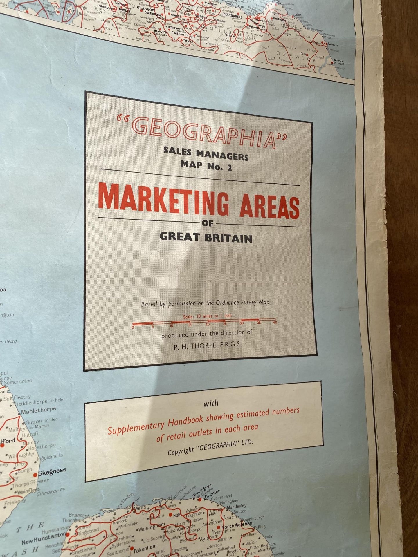 A VINTAGE 'GEOGRAPHIA' MARKETING AREAS OF GREAT BRITAIN MAP - Image 2 of 5