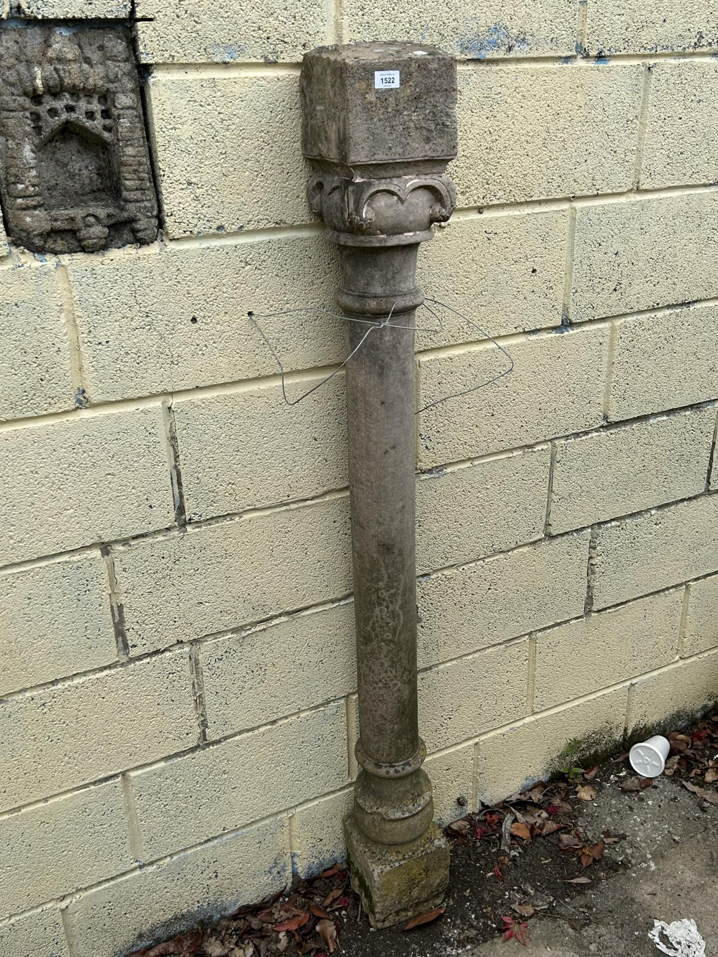 A VINTAGE INDIAN STONE COLUMN, 65" HIGH