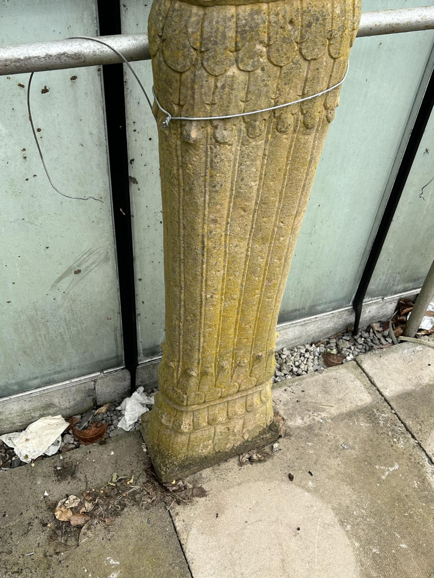 A VINTAGE INDIAN STONE 1/2 COLUMN 57 X 11" - Image 3 of 4