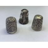 THREE SILVER THIMBLES