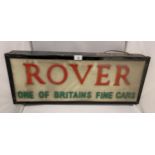 A 'ROVER- ONE OF BRITAIN'S FINE CARS' ILLUMINATED BOX SIGN, 27 X 70CM