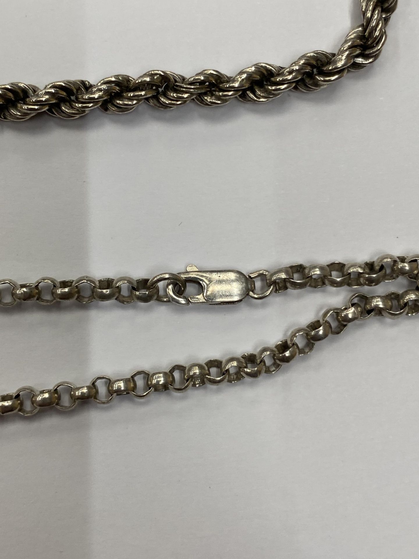 TWO SILVER WATCH CHAINS - Image 3 of 3