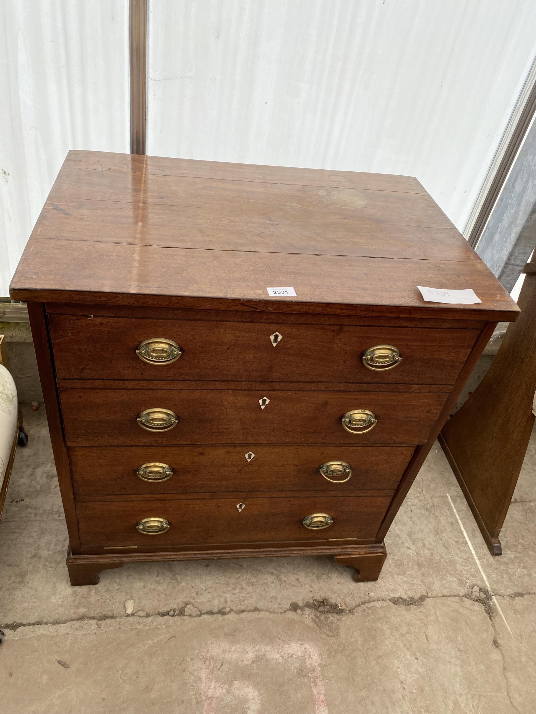 A 19TH CENTURY MAHOGANY CHEST COMMODE