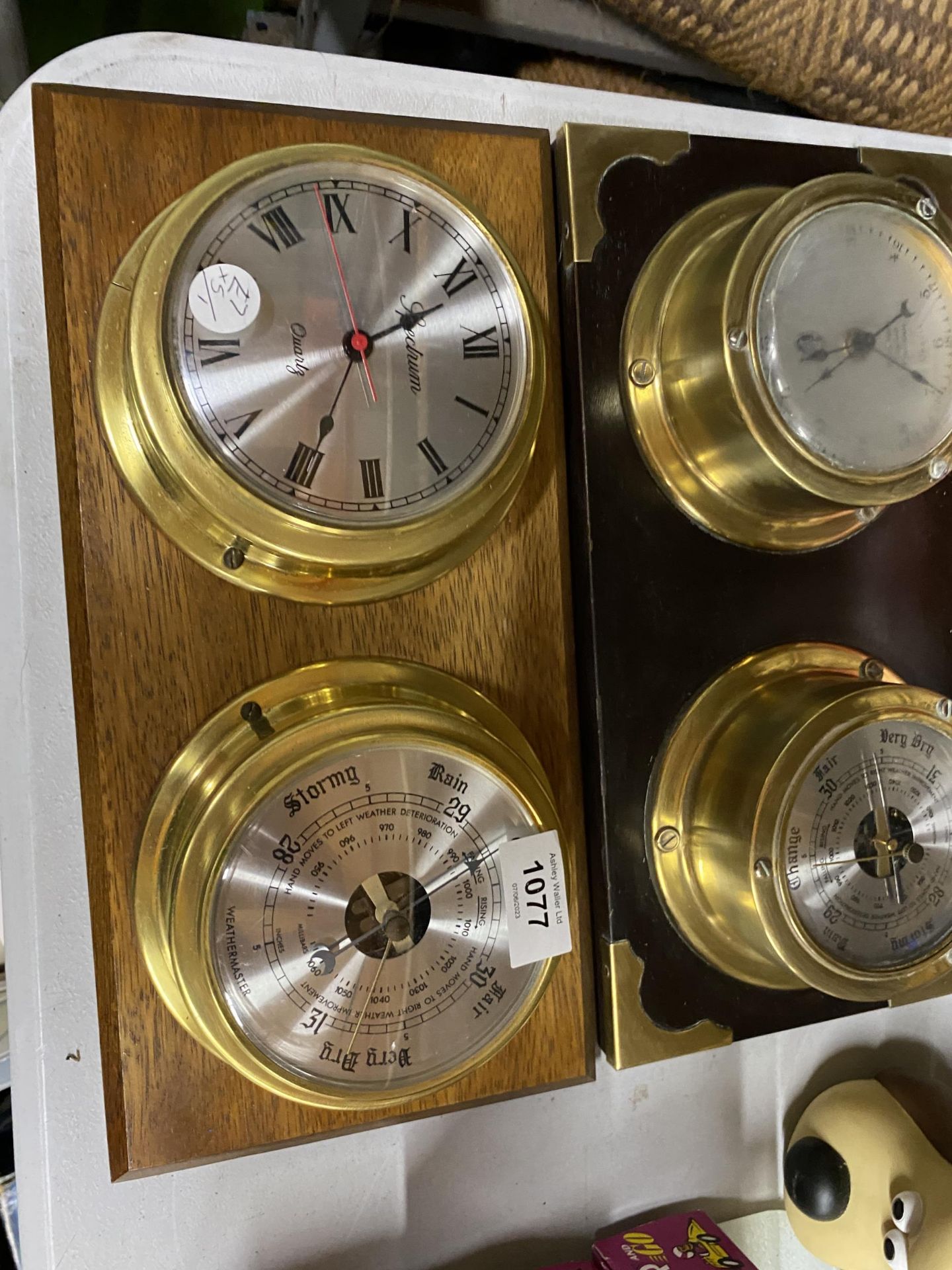 A MIXED LOT, SHIPS BAROMETERS, BOAT, GLOBE ETC - Image 2 of 3