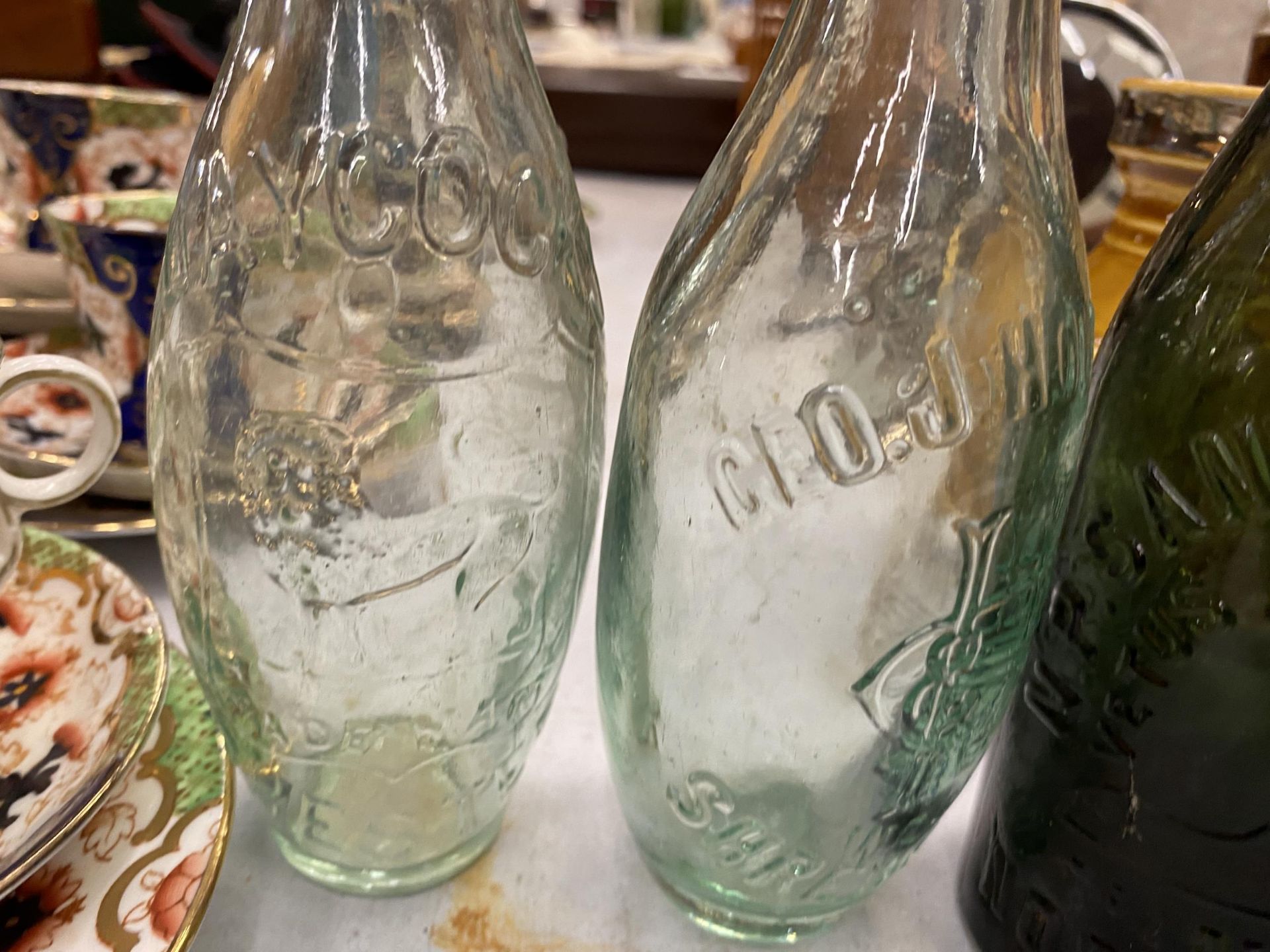 FOUR VINTAGE GLASS BOTTLES - Image 3 of 3