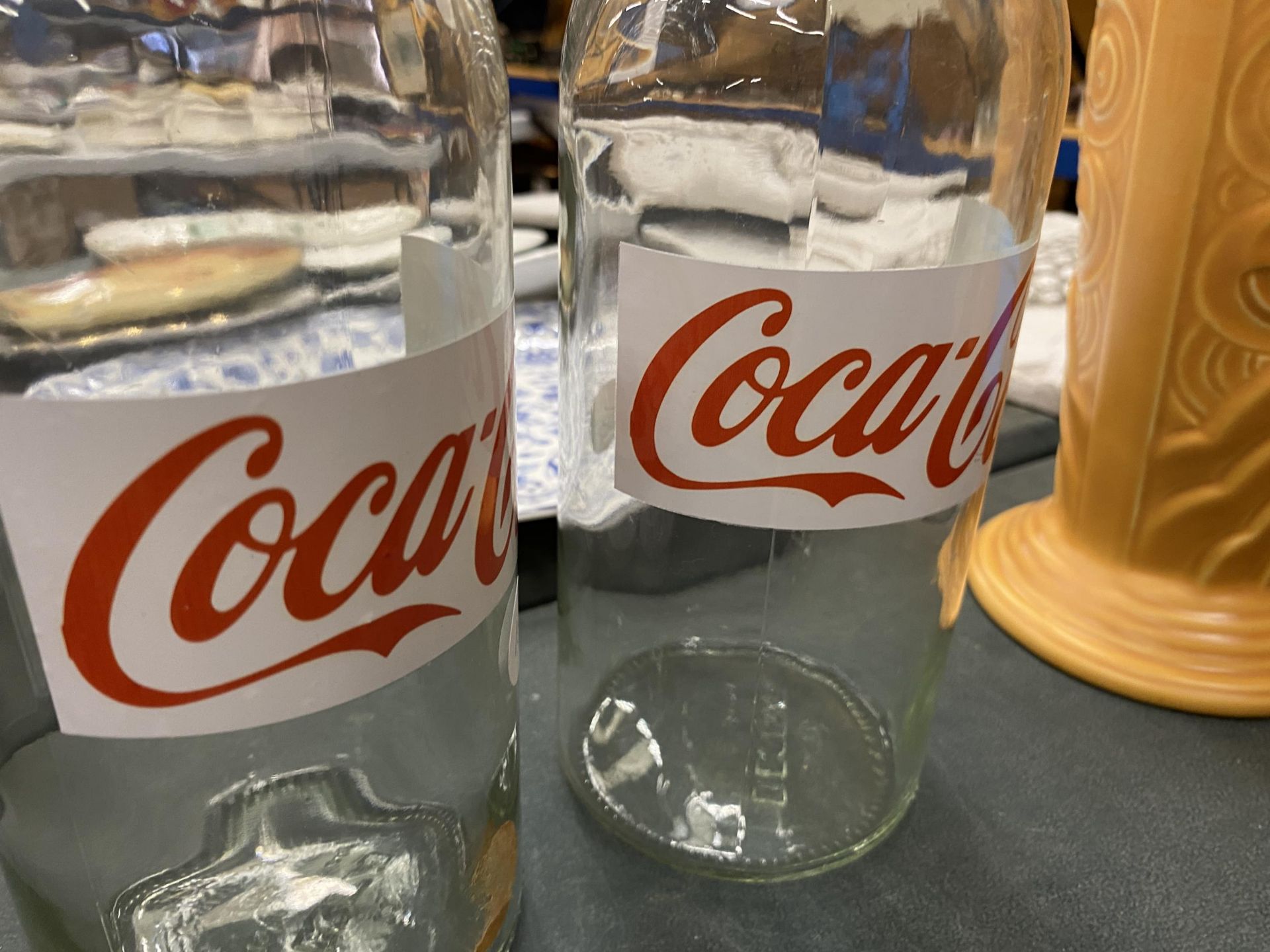 TWO KILNER STYLE BOTTLES WITH 'COCA-COLA' LABELS - Image 2 of 2