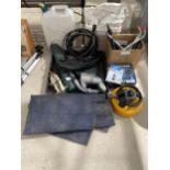 AN ASSORTMENT OF ITEMS TO INCLUDE PRESSURE WASHER SPARE PARTS, BRACKETS AND A GTECH HANDHELD