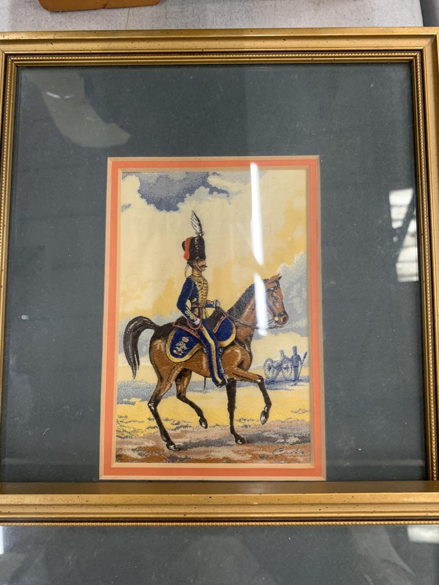 TWO FRAMED CASH'S SILKS OF MILITARY FIGURES ON HORSEBACK - Image 3 of 4