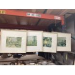 A SET OF FOUR VINTAGE FRAMED PRINTS