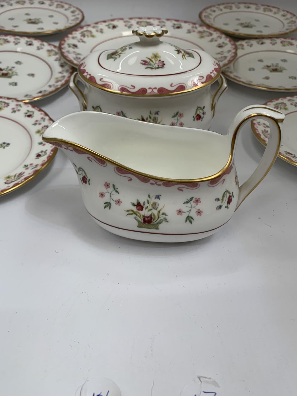 A QUANTITY OF WEDGWOOD 'BIANCA' TO INCLUDE A CAKE PLATE, SIDE PLATES, CREAM JUG AND SUGAR BOWL - Image 2 of 6