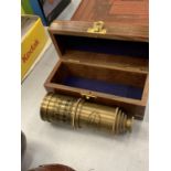 A BOXED BRASS VINTAGE STYLE TELESCOPE 'VICTORIAN MARINE'