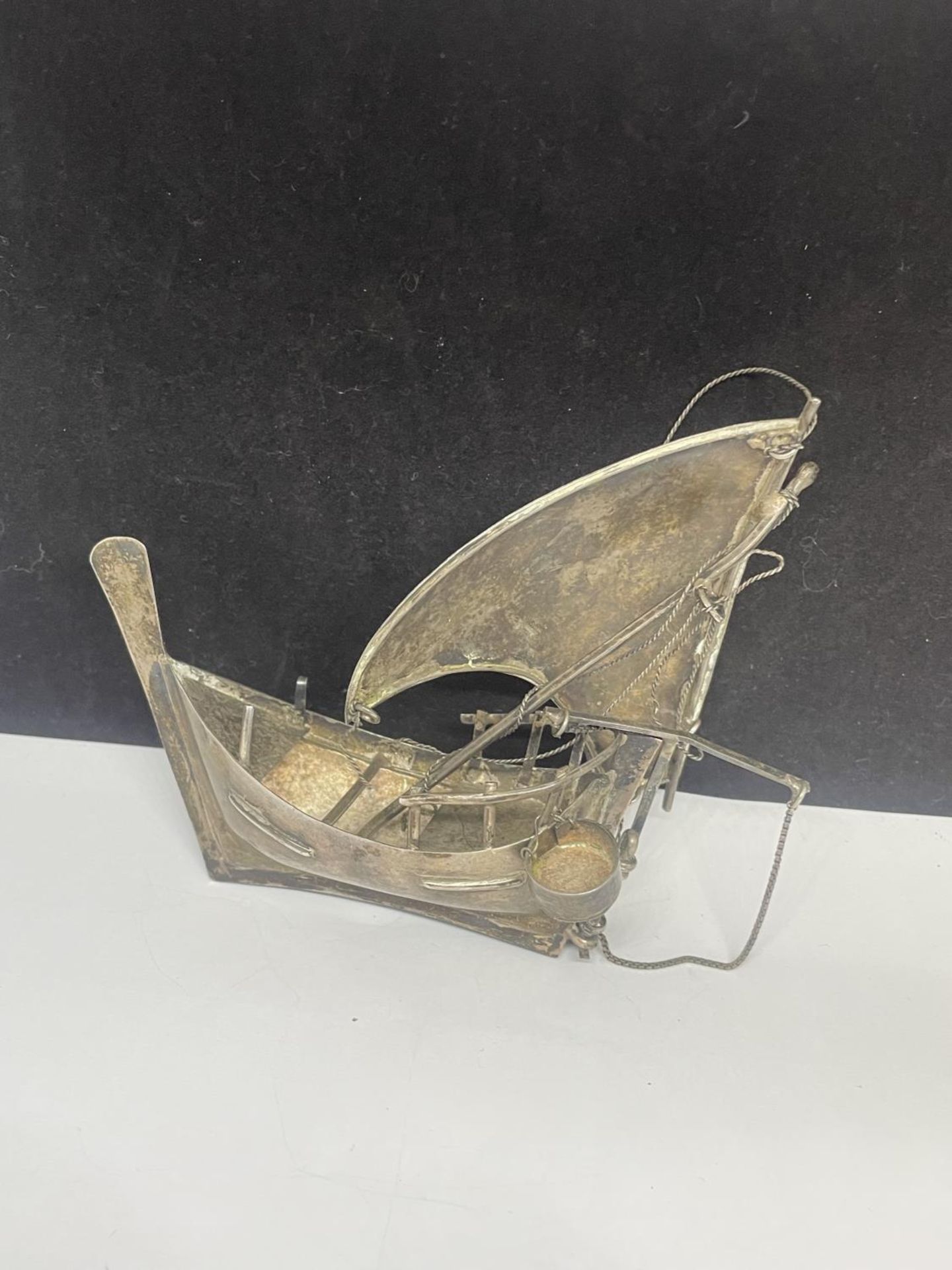 A SILVER SAILING BOAT - Image 2 of 2