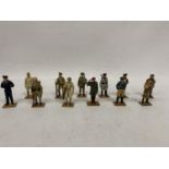 TWELVE DEL PRADO DIE CAST WORLD WAR TWO FIGURES OF SOLDIERS TO INCLUDE USSR, CANADIAN, JAPANESE,