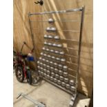 A LARGE STAINLESS STEEL ABACUS BY SAM AND SARA