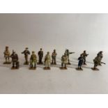 THIRTEEN DEL PRADO DIE CAST WORLD WAR TWO FIGURES OF ALLIED SOLDIERS TO INCLUDE USA, BRITAIN AND