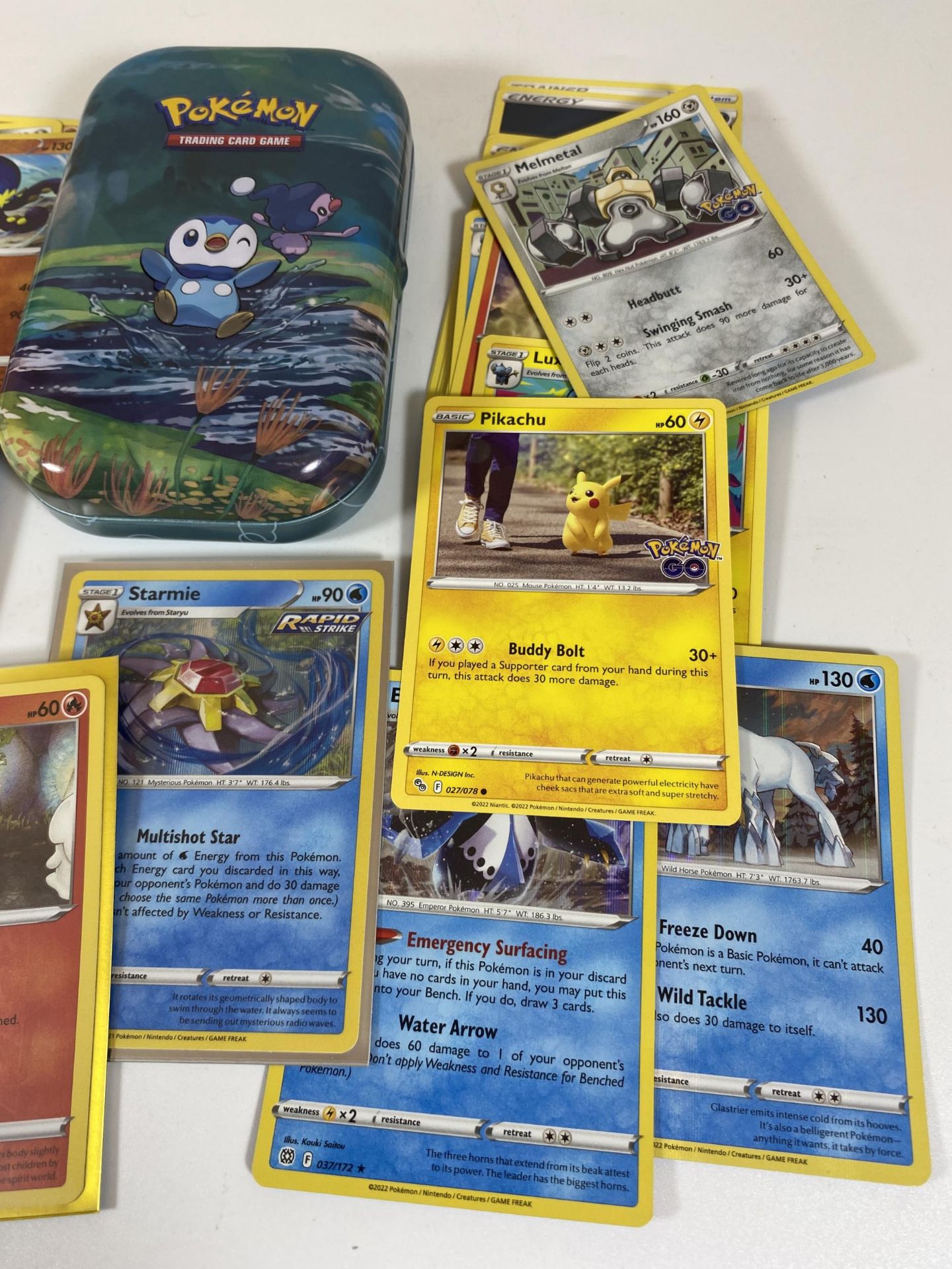 A TIN OF ASSORTED POKEMON CARDS, HOLOS ETC - Image 3 of 3