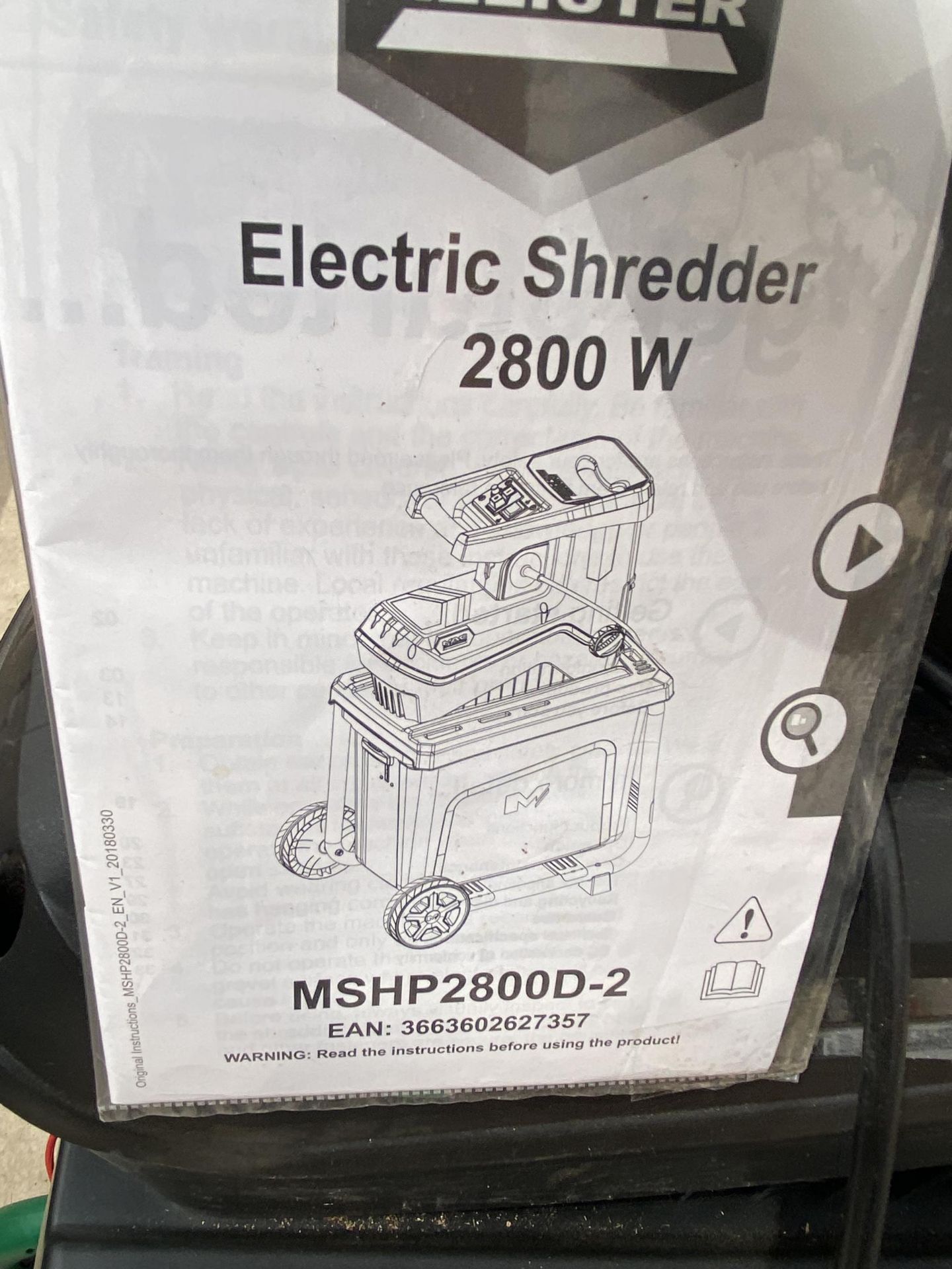 A MACALLISTER MSHP2800D-2 ELECTRIC GARDEN SHREDDER - Image 5 of 6