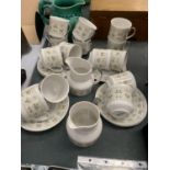 A ROYAL DOULTON 'SAMARRA' PART TEASET TO INCLUDE CUPS, SAUCERS AND CREAM JUGS