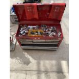 A METAL SEALEY WORKSHOP TOOL CHEST WITH AN ASSORTMENT OF SOCKETS