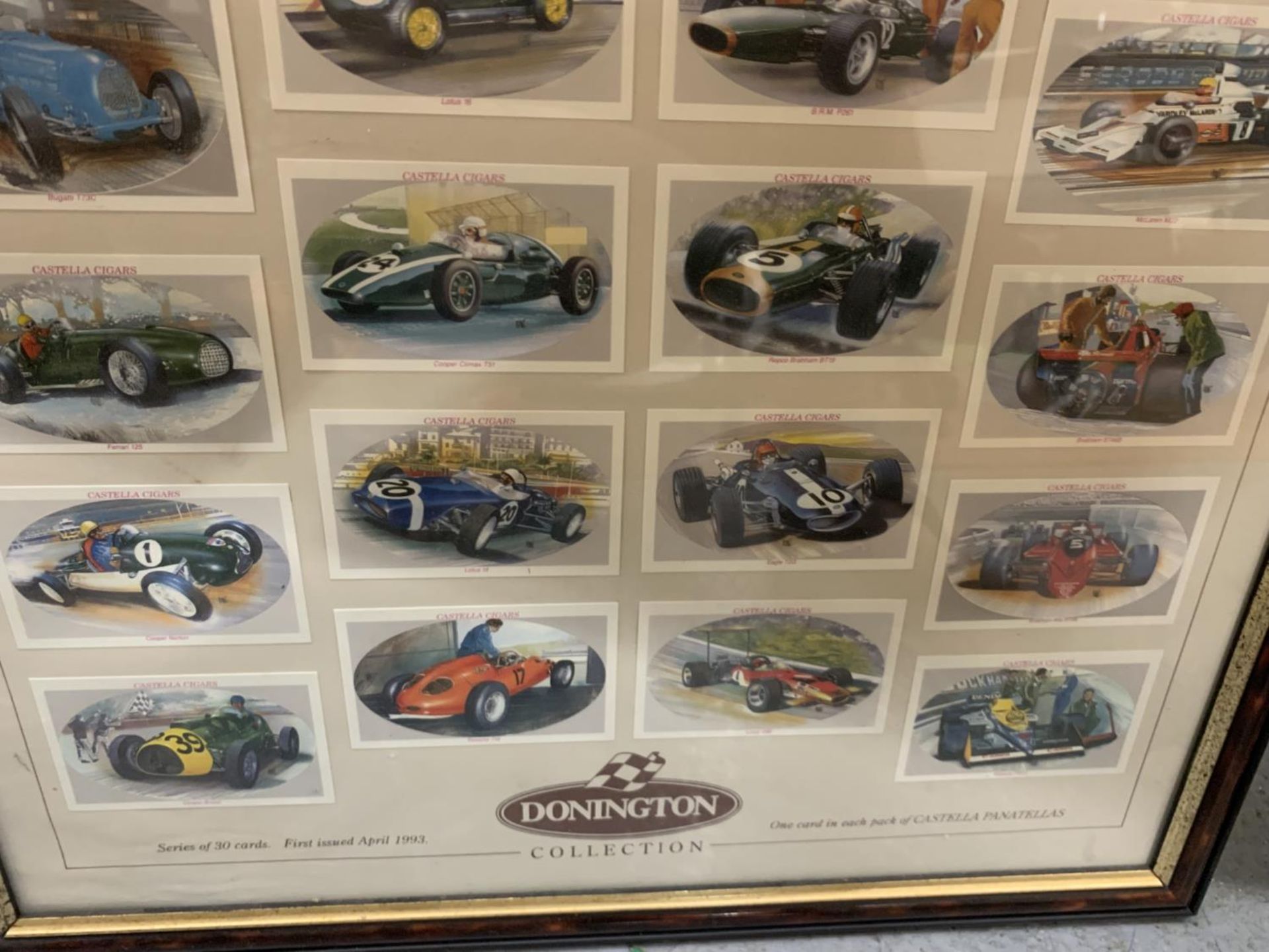 A COLLECTION OF DONNINGTON CASTELLA CIGAR CARDS IN A FRAME - Image 2 of 4