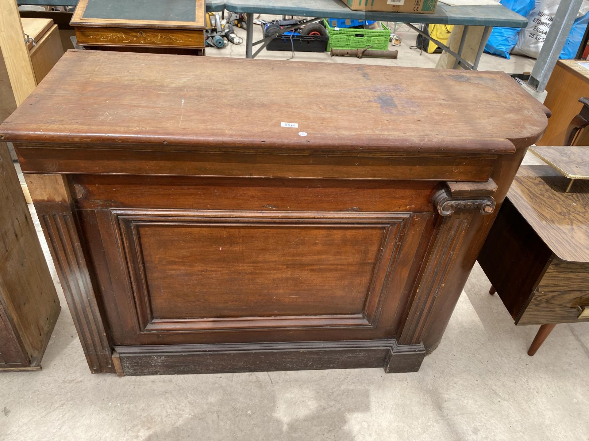 A VICTORIAN MAHOGANY COUNTER, 51" WIDE