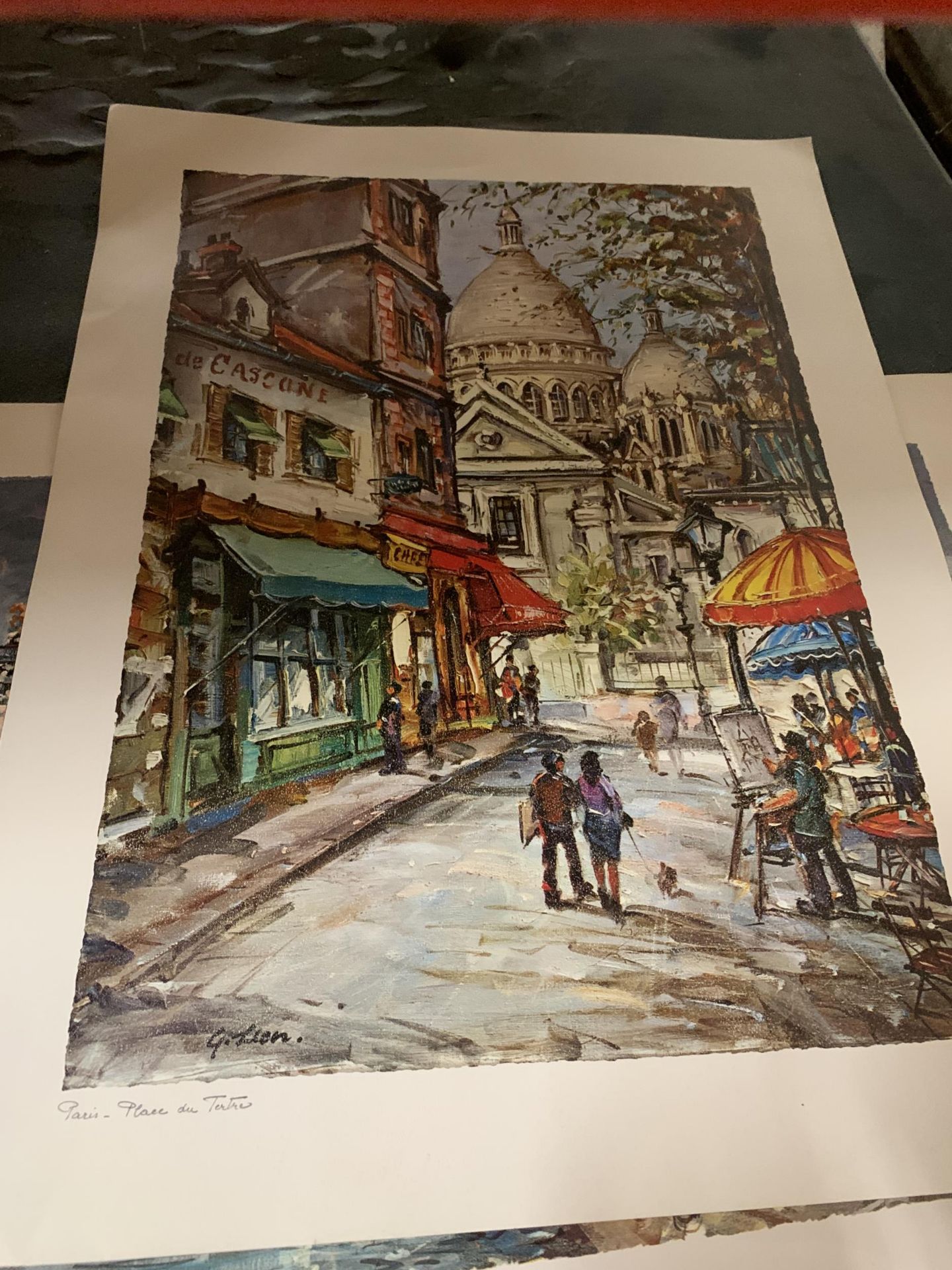 THREE UNFRAMED PRINTS OF PARIS, THE CHAMPS ELYSEES, PLACE DU TERTRE AND THE EIFFEL TOWER - Bild 2 aus 3