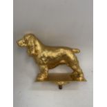 A VINTAGE GOLD PAINTED COCKER SPANIEL DOG MASCOT