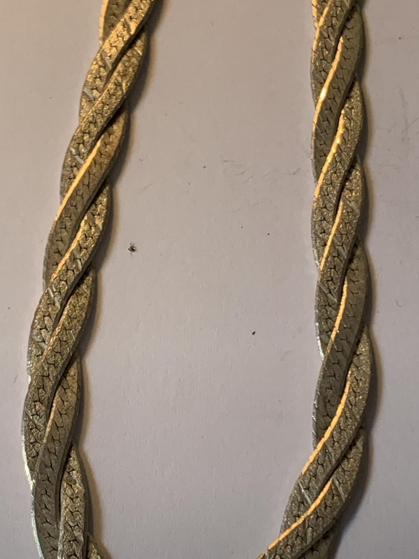 TWO SILVER FLAT LINK TWIST NECKLACES ONE WITH SILVER GILT - Image 3 of 3