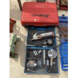 A COMPRESSOR GUAGE SET AND A SNAP ON TOOL CASE
