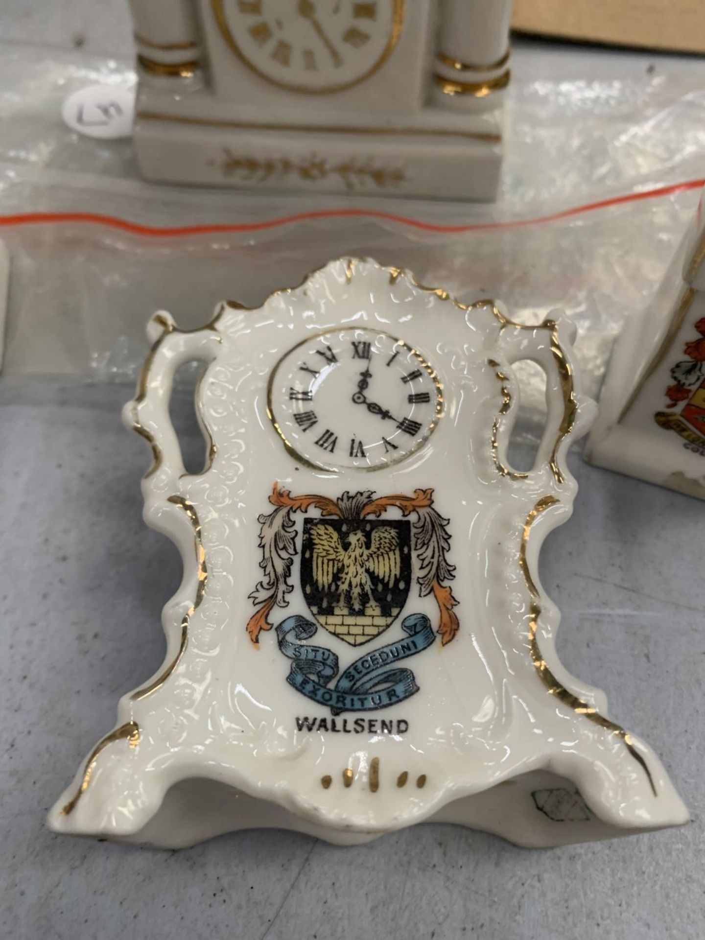 FOUR CRESTED WARE CLOCKS - Image 3 of 5