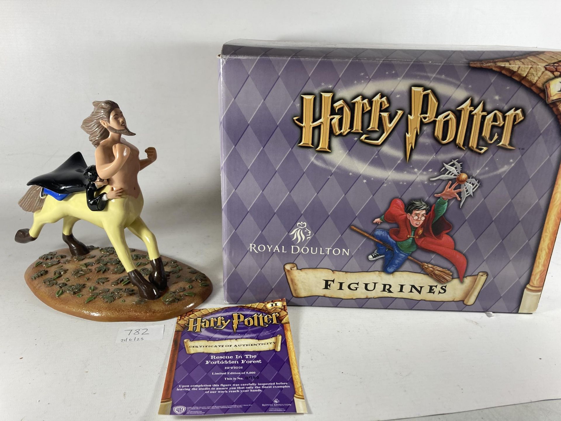 A ROYAL DOULTON HARRY POTTER FIGURE 'RESCUE IN THE FORBIDDEN FOREST' LIMITED EDITION NO. 0760/5000 -