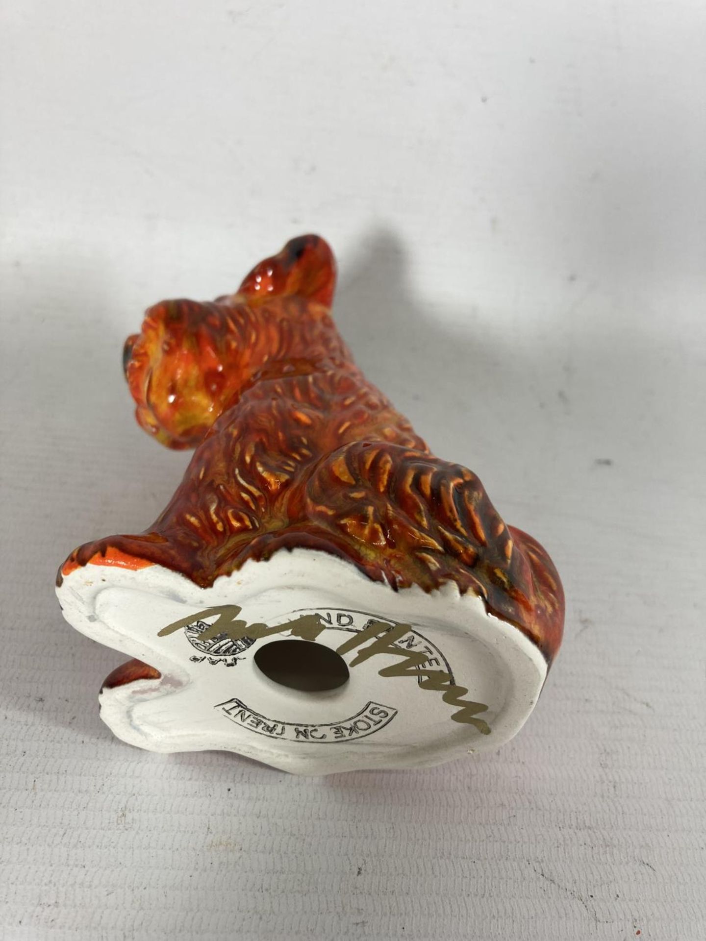 AN ANITA HARRIS TERRIER DOG FIGURE HAND PAINTED AND SIGNED IN GOLD - Image 3 of 3