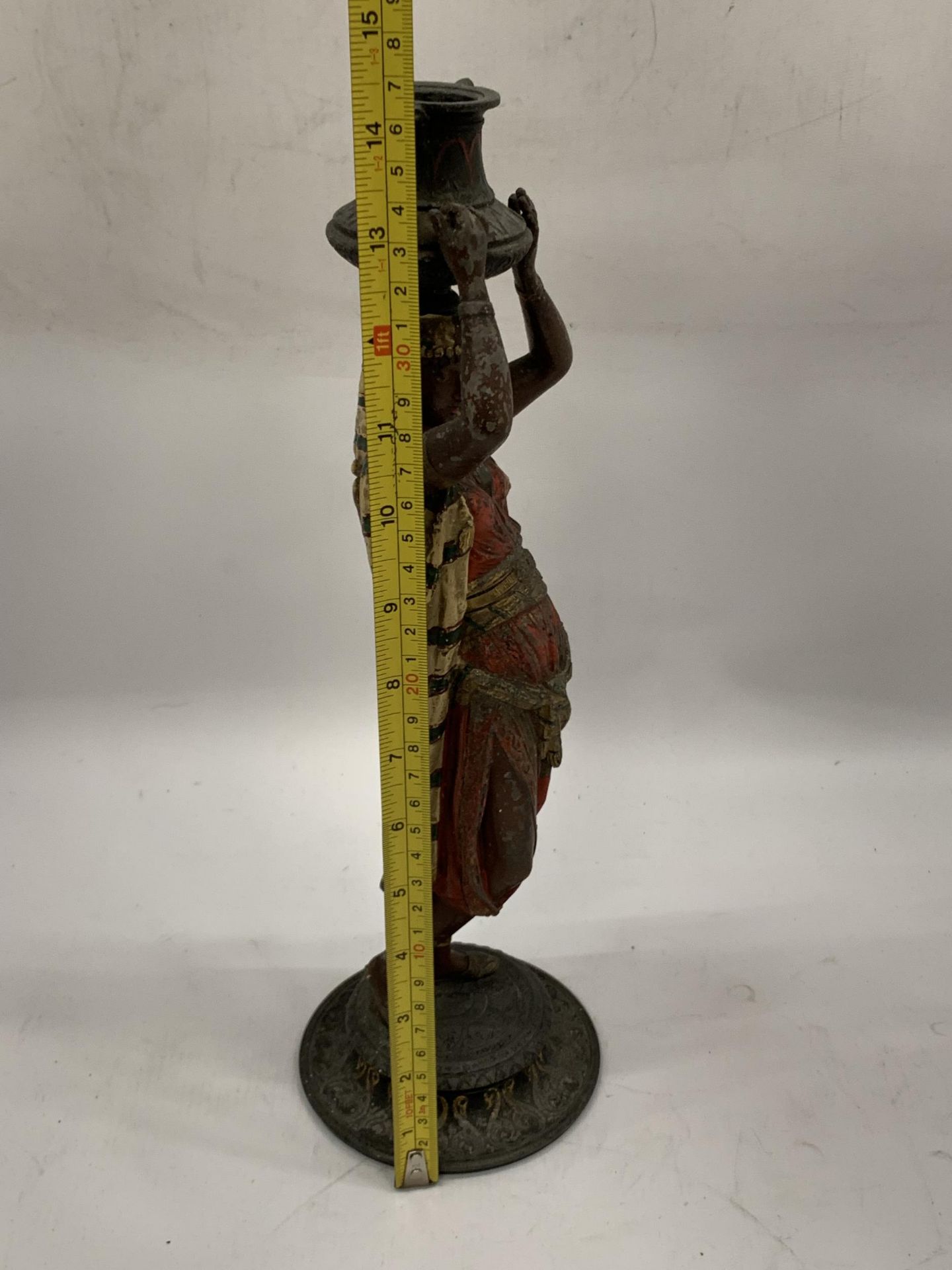A COLD PAINTED AUSTRIAN FIGURE OF A WATER CARRIER, HEIGHT 37CM - Image 4 of 4