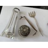 THREE SILVER ITEMS AND A WMF FISH FORK