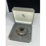 A CELTIC STYLE PEWTER BROOCH IN A PRESENTATION BOX