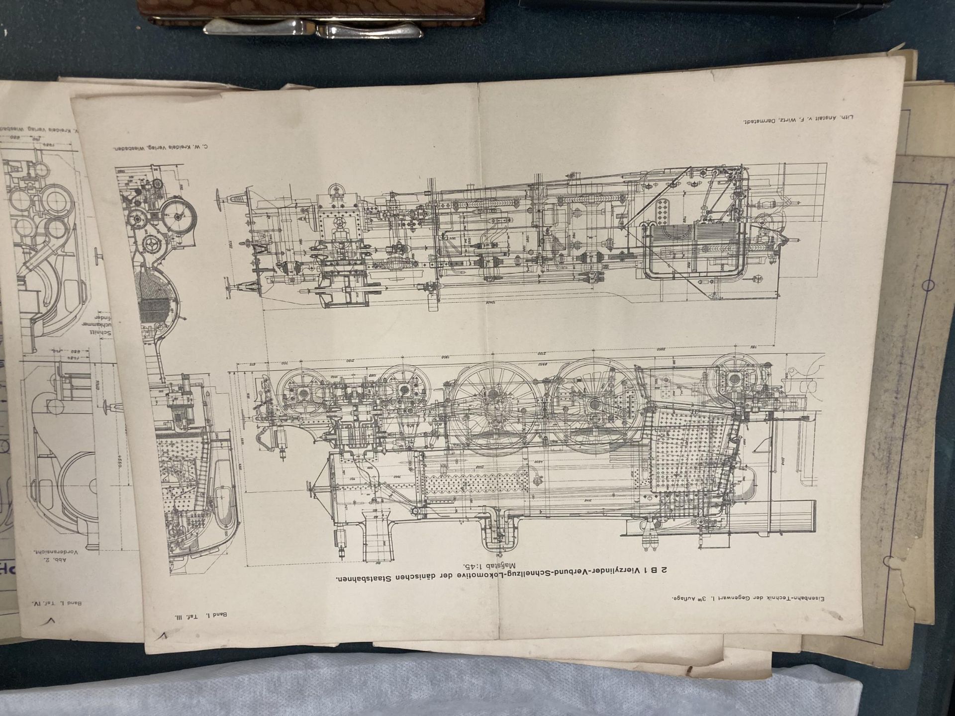 A COLLECTION OF VINTAGE STEAM TRAIN LOCOMOTIVE BLUEPRINTS - Image 3 of 3