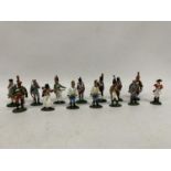 FOUTEEN DEL PRADO DIE CAST NAPOLIONIC ERA FIGURES OF SOLDIERS TO INCLUDE BRITISH, AUSTRIAN,