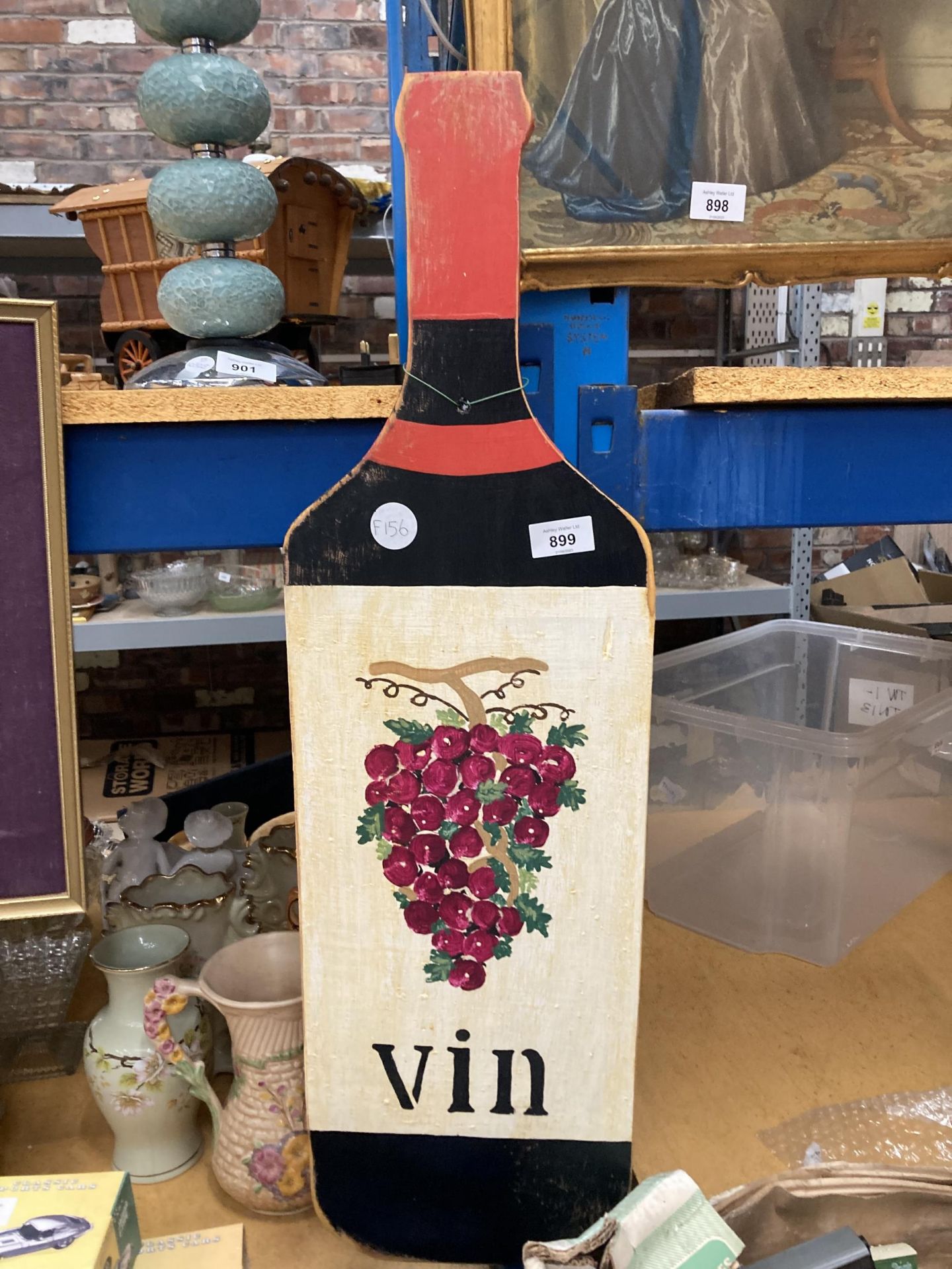 A WOODEN WINE SIGN HEIGHT 80CM