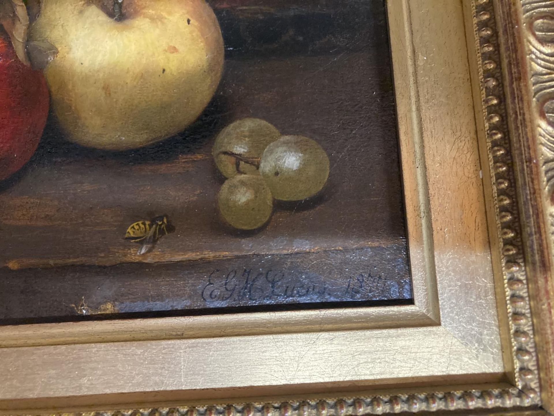 A 19TH CENTURY GILT FRAMED STILL LIFE OIL PAINTING BY EDWARD GEORGE HANDEL LUCAS, SIGNED E.G.H LUCAS - Image 4 of 6