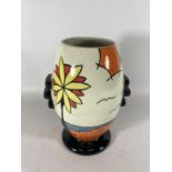 A HANDPAINTED AND SIGNED LORNA BAILEY VASE BEACH PATTERN HEIGHT 19CM