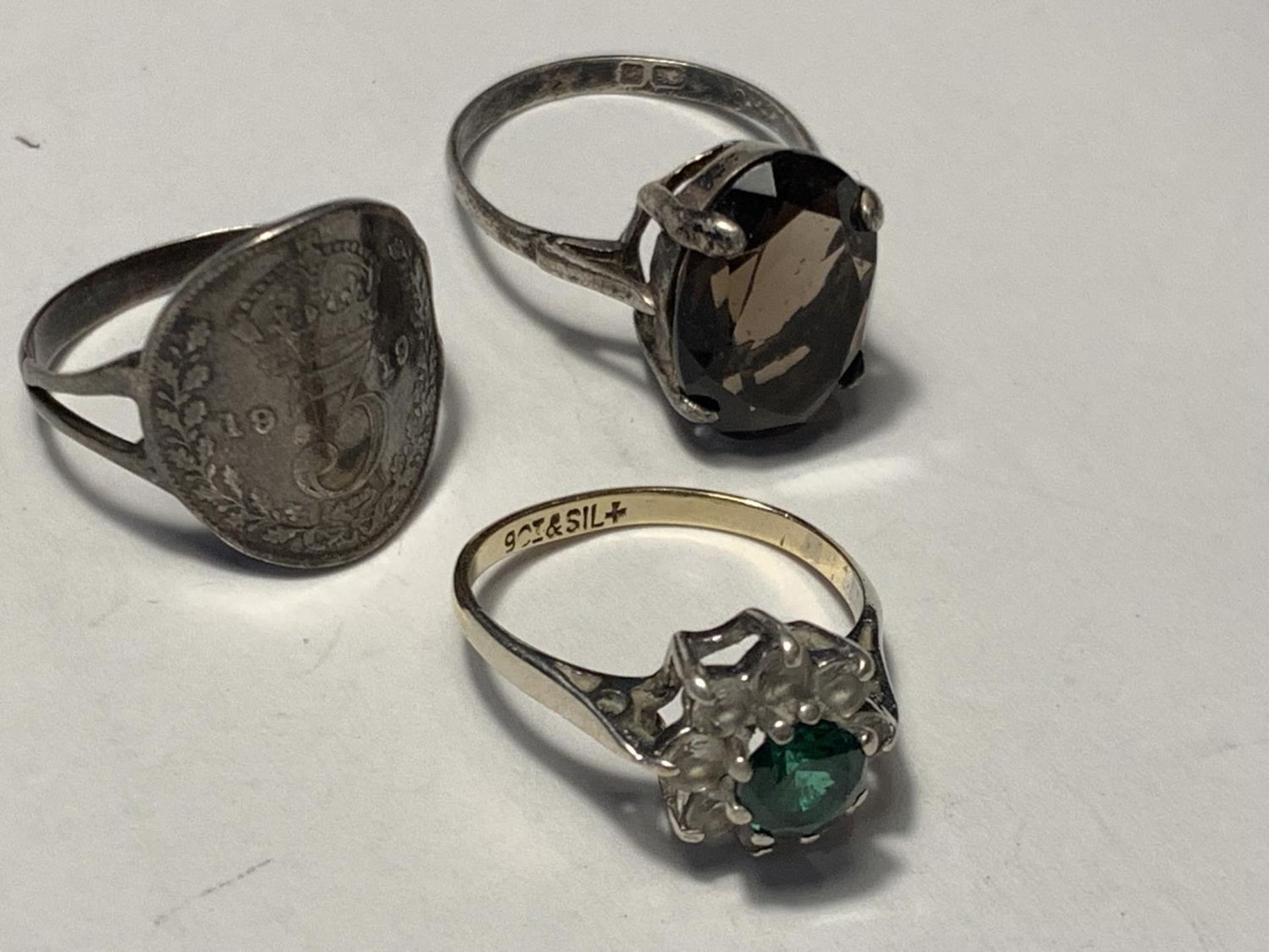 THREE SILVER RINGS - Image 2 of 2