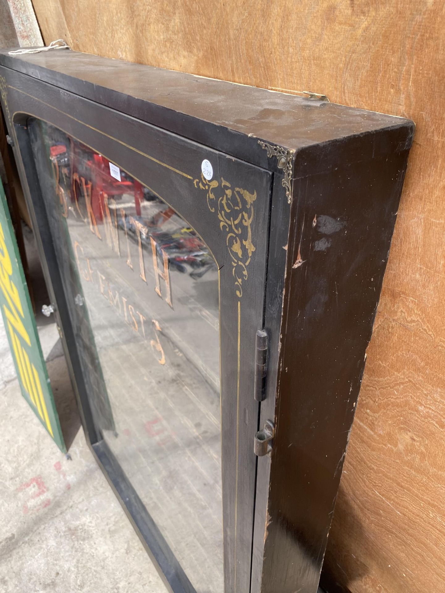 A VINTAGE ORIGINAL CHEMIST CABINET WITH KEY IN THE SAFE - Image 2 of 4