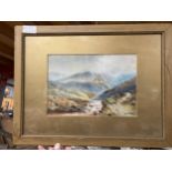 A QUANLITY FRAMED WATERCOLOUR 'SHEEP IN THE HILLS' SIGNED B JENKINS 1910