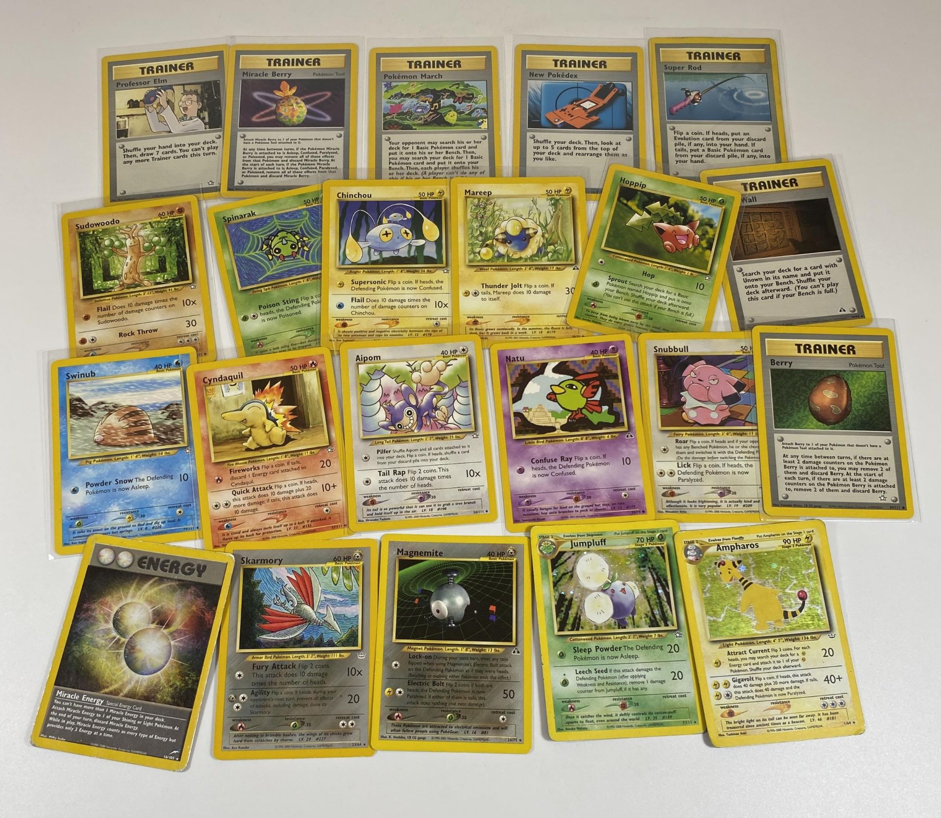 A COLLECTION OF 1999-2000 POKEMON NEO CARDS, HOLOS, AMPHAROS ETC