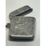 A HALLMARKED BIRMINGHAM SILVER VESTA CASE