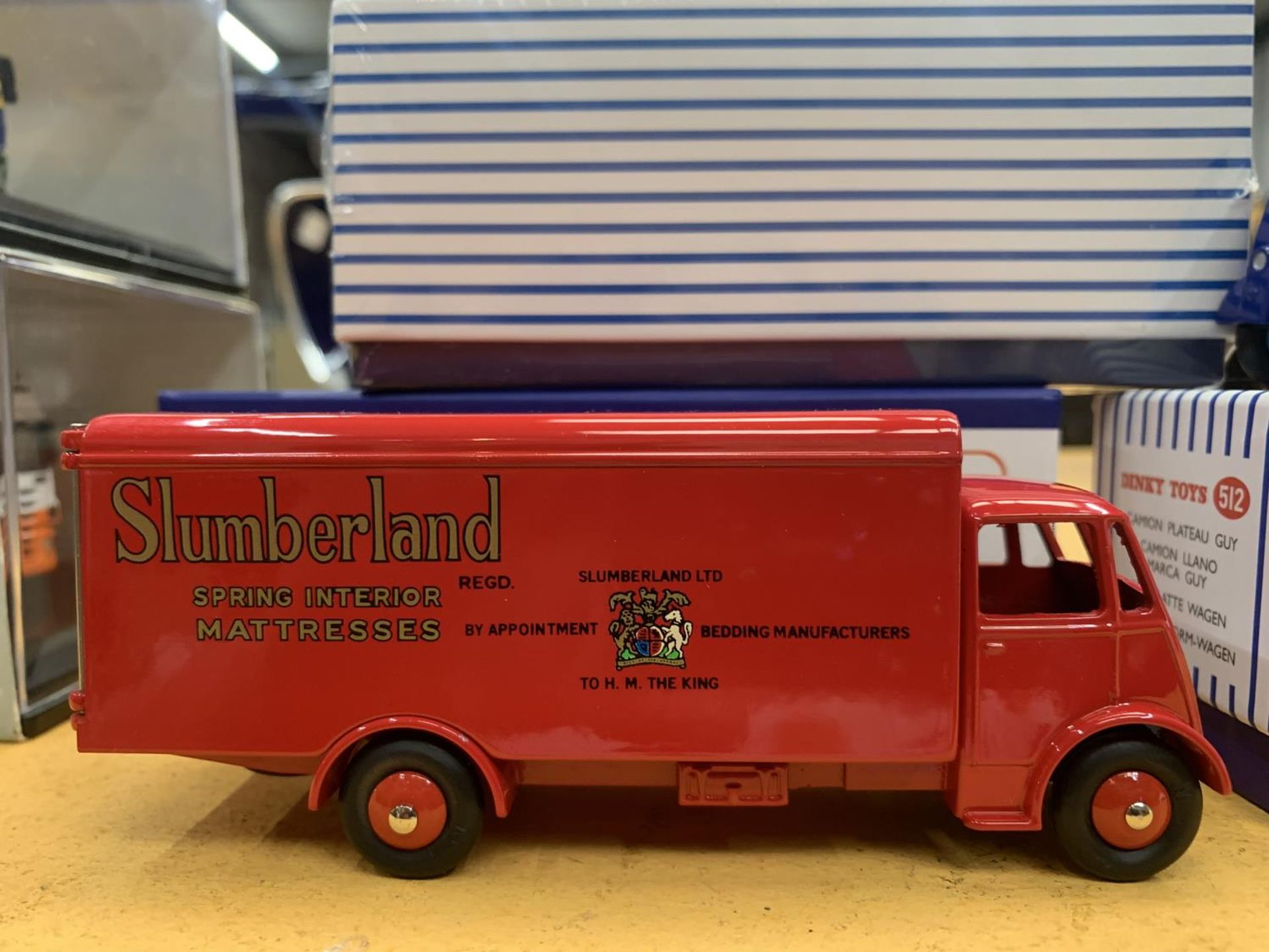 THREE ATLAS BOXED MODELS, DINKY 512 GUY PLATFORM LORRY, GUY VAN HEINZ AND GUY VAN SLUMBERLAND - Image 2 of 4