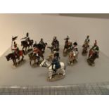 ELEVEN DEL PRADO DIE CAST FIGURES OF SOLDIERS ON HORSEBACK TO INCLUDE 10 NAPOLIONIC ERA AND ONE
