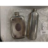TWO PEWTER HIP FLASKS TO INCLUDE A CELTIC EXAMPLE